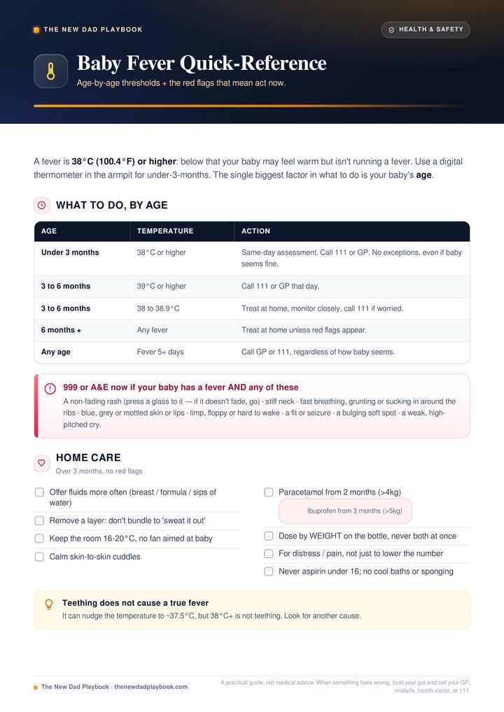 Baby fever quick-reference card