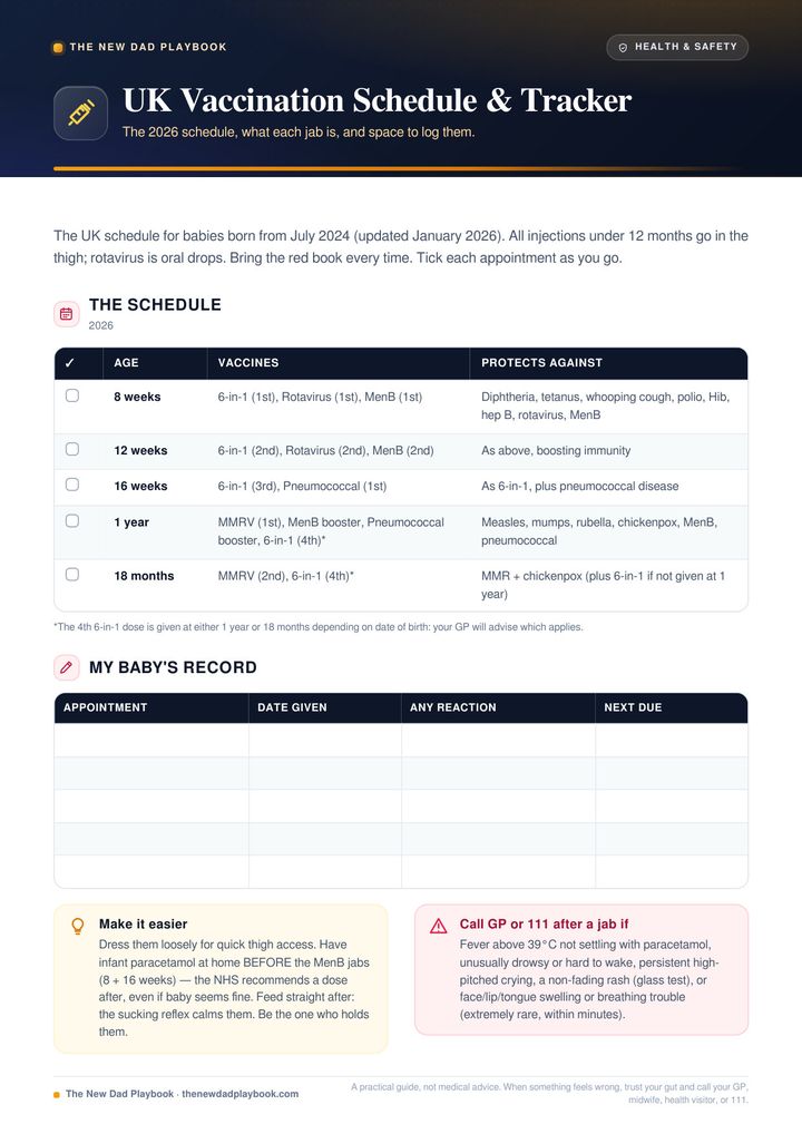 UK baby vaccination schedule and tracker